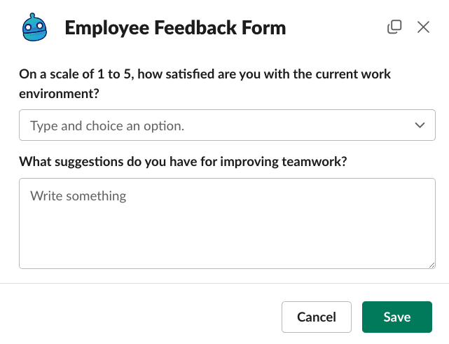 Respondiendo un formulario por chat en Dailybot