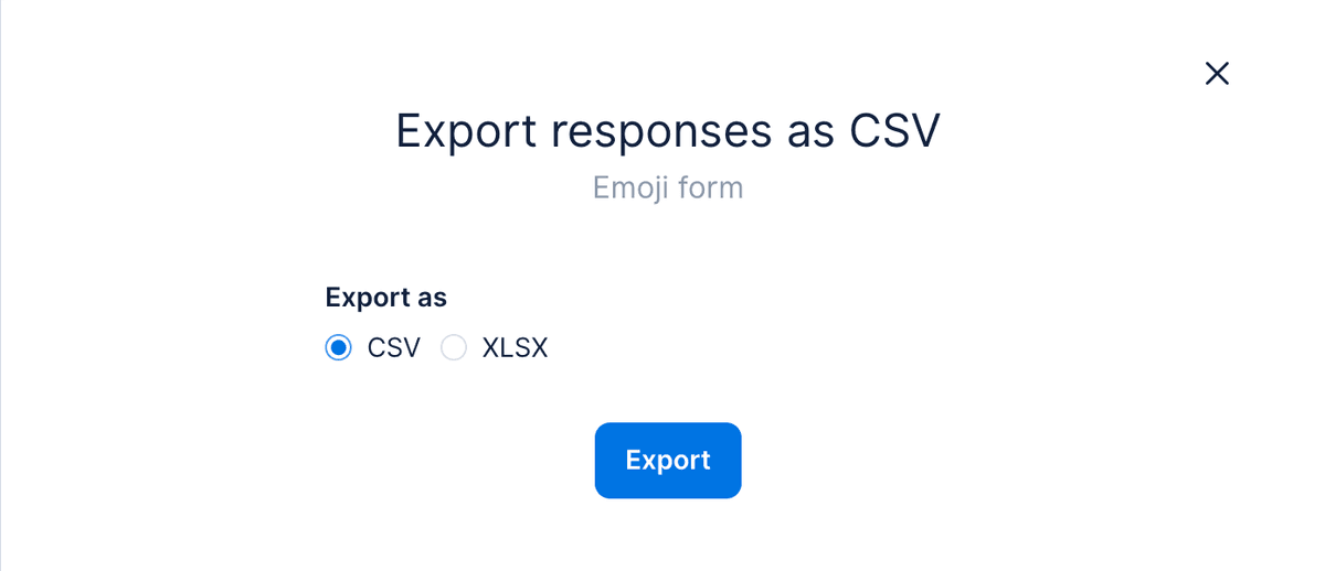 Export format options for form data in Dailybot
