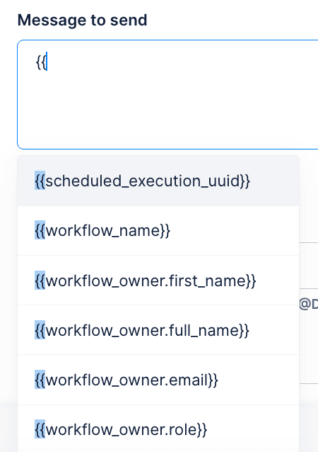 Variables en los flujos de trabajo de Dailybot