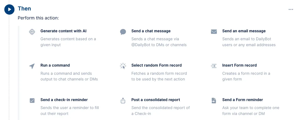 Workflow triggers and actions