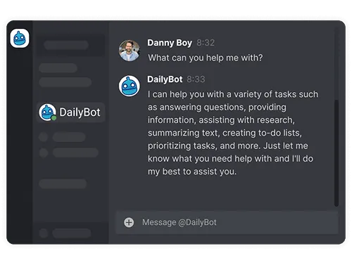 Dailybot chat interface